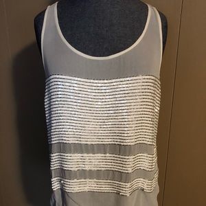 Parker Naples Sequined-Stripe Top